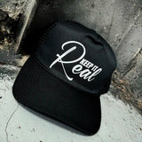 REAL CURVED BILL BLACK HAT