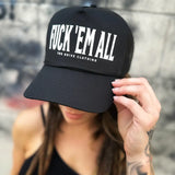 FUCK 'EM ALL CURVED BILL BLACK HAT