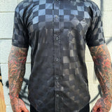 ESSENTIAL LIVE FAST BLACK ON BLACK BUTTON UP