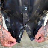 ESSENTIAL LIVE FAST BLACK ON BLACK BUTTON UP