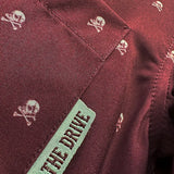 ESSENTIAL INFINITY SKULL MAROON PEARL SNAP BUTTON UP