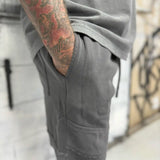 GREY PATCHED SHORT