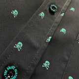 ESSENTIAL INFINITY TURQUOISE SKULL BUTTON UP