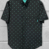 ESSENTIAL INFINITY TURQUOISE SKULL BUTTON UP