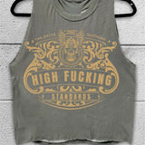 HIGH FUCKING STANDARDS CROP TANK TOP*GREY*