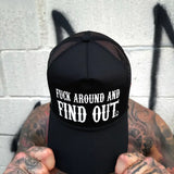 FUCK AROUND CURVED BILL BLACK HAT