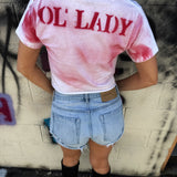 PUNK OL LADY WHITE CROP TOP