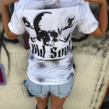 PUNK SKULL OLD SOUL ROAD RASH WHITE TEE