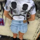 PUNK DRIVEN TEARS ROAD RASH WHITE CROP TOP