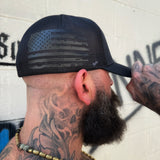 USA BLACK FLAG SIDE STYLE FLEXFIT HAT