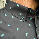 ESSENTIAL INFINITY TURQUOISE SKULL BUTTON UP