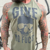 NO FUCKS STRINGER TANK TOP*MILITARY GREEN*