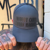 WORK HARDER GREY FLEXFIT HAT