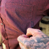 ESSENTIAL RUSTIC RED BUTTON UP