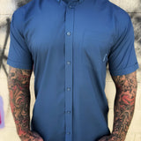 ESSENTIAL COBALT BLUE BUTTON UP