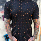 ESSENTIAL INFINITY ORANGE SKULL BUTTON UP