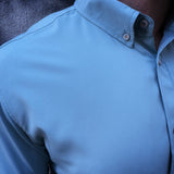 ESSENTIAL ARCTIC BLUE BUTTON UP