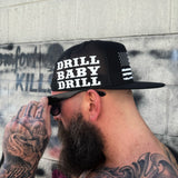 USA DRILL BABY DRILL BLACK FLAT BILL HAT