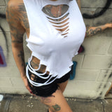 ROAD RASH WHITE CROP TANK TOP - 3.0