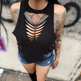 ROAD RASH BLACK CROP TANK TOP 3.0