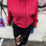 ROAD RASH RED CROP HOODIE - 1.0