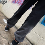 BLACK FADED ROAD RASH JOGGERS