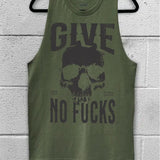 NO FUCKS STRINGER TANK TOP*MILITARY GREEN*