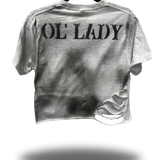 PUNK OL LADY BLACK INK WHITE CROP TOP