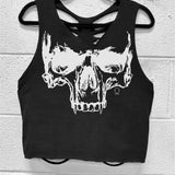 DESTRUCTION BLACK CROP TANK TOP