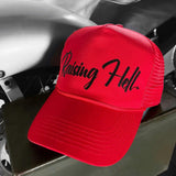 RAISING HELL CURVED BILL RED HAT