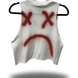 PUNK ROAD RASH WHITE CROP TANK TOP - 1.0